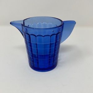 Akro Agate Cobalt Blue Depression Glass Child's Play Pitcher (Bubbles) 3”